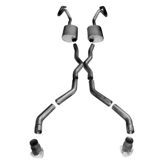 Stainless Works® - 304 SS Turbo Chambered Header-Back Exhaust System with Split Rear Exit