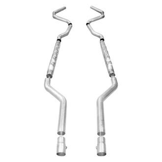 Stainless Works® - 304 SS Chambered Round Dual Header-Back Exhaust System with Split Rear Exit