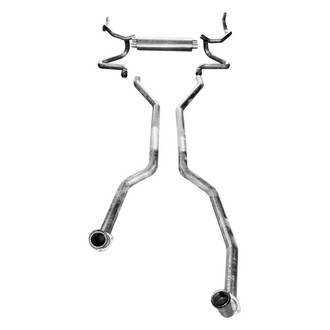 Stainless Works® - 304 SS Transverse Turbo Dual Header-Back Exhaust System with Split Rear Exit