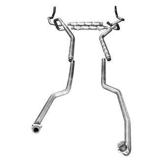 Stainless Works® - 304 SS Chambered Round Dual Header-Back Exhaust System with Split Rear Exit
