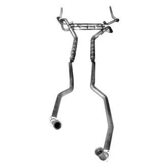 Stainless Works® - 304 SS Chambered Round Dual Header-Back Exhaust System with Split Rear Exit