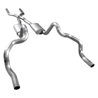 Stainless Works® - 304 SS Turbo Chambered Dual Header-Back Exhaust System with Split Rear Exit
