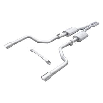 Stainless Works® - 304 SS Turbo Chambered Header-Back Exhaust System with Split Rear Exit