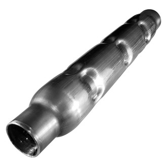 Stainless Works® - 304 SS Round Gray Exhaust Muffler (3" Center ID, 3" Center OD, 30" Length)