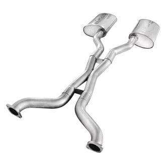 Stainless Works® - 304 SS Turbo S-Tube Cat-Back Exhaust System with Split Rear Exit