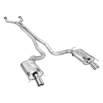 Stainless Works® - 304 SS Turbo Chambered Dual Header-Back Exhaust System with Split Rear Exit