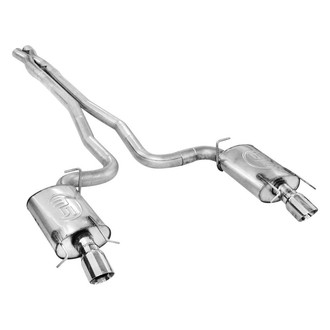 Stainless Works® - 304 SS Turbo Chambered Dual Header-Back Exhaust System with Split Rear Exit