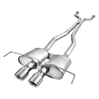 Stainless Works® - 304 SS Turbo S-Tube Dual Header-Back Exhaust System with Dual Rear Exit