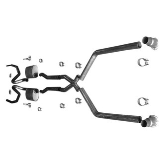 Stainless Works® - 304 SS Turbo Chambered Dual Header-Back Exhaust System with Split Rear Exit