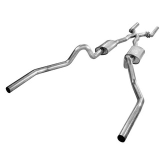 Stainless Works® - 304 SS Turbo S-Tube Header-Back Exhaust System with Split Rear Exit