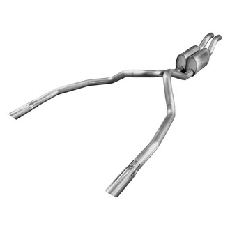 Stainless Works® - 304 SS Turbo Chambered Dual Cat-Back Exhaust System with Split Rear Exit