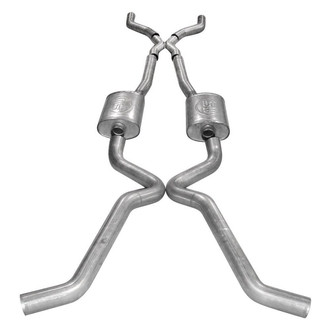 Stainless Works® - 304 SS Turbo Chambered Dual Header-Back Exhaust System with Split Rear Exit