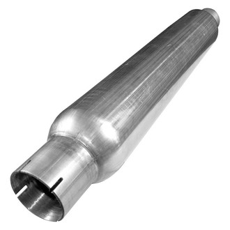 Stainless Works® - 304 SS Smooth Tube Gray Exhaust Muffler (2.5" Center ID, 2.5" Center OD, 24" Length)