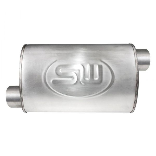Stainless Works® - 304 SS Oval Turbo S-Tube Gray Exhaust Muffler