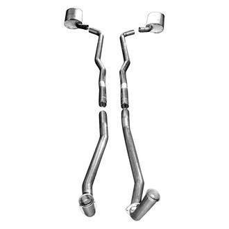 Stainless Works® - 304 SS Turbo S-Tube Dual Header-Back Exhaust System with Split Rear Exit