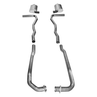 Stainless Works® - 304 SS Turbo S-Tube Dual Header-Back Exhaust System with Split Rear Exit