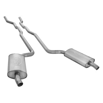 Stainless Works® - 304 SS Turbo Chambered Header-Back Exhaust System with Split Rear Exit