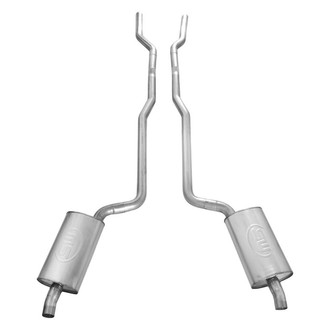 Stainless Works® - 304 SS Turbo Chambered Header-Back Exhaust System with Split Rear Exit