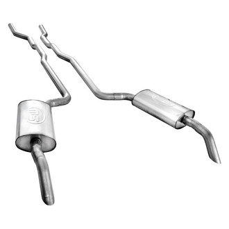 Stainless Works® - 304 SS Turbo Chambered Header-Back Exhaust System with Split Rear Exit