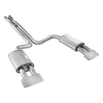 Stainless Works® - 304 SS Turbo Chambered Header-Back Exhaust System with Quad Rear Exit