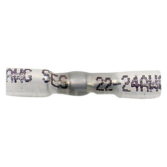 Standard® - Handypack™ 24/22 Gauge Heat Shrink Clear Crimp and Solder Terminals Butt Connectors