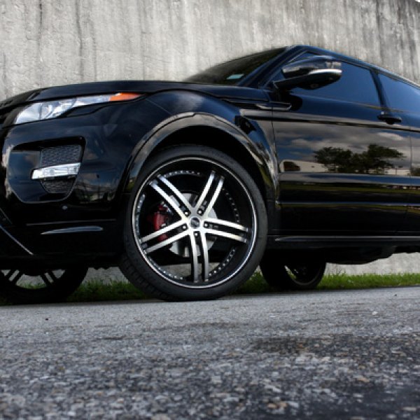 STATUS® - KNIGHT Black with Machined Face on Land Rover Range Rover Evoque