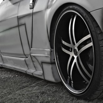 STATUS® - KNIGHT Black with Machined Face on Nissan 350Z