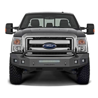 SteelCraft® - Fortis Full Width Textured Black Front HD Bumper with Hoop