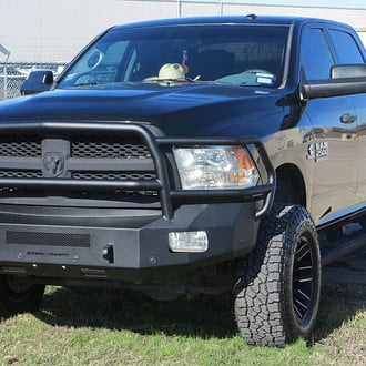 SteelCraft® - Fortis Maxx Full Width Black Front HD Bumper with Brush Guard