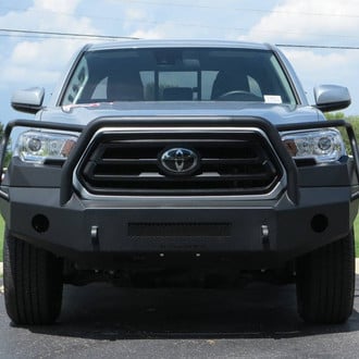 SteelCraft® - Fortis Maxx Full Width Black Front HD Bumper with Brush Guard