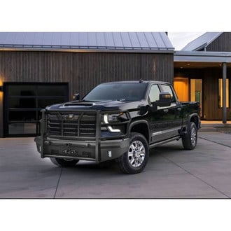 SteelCraft® - Full Width Front Winch HD Bumper with Brush Guard and Hitch Receiver