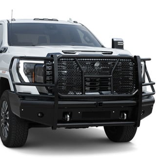 SteelCraft® - Full Width Front HD Bumper with Brush Guard and Hitch Receiver