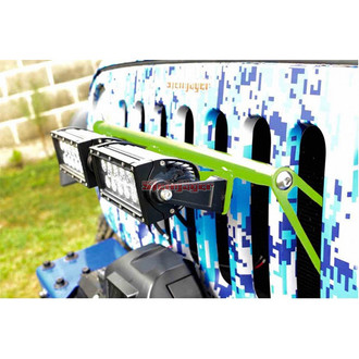 Steinjager® - External Grille Mounted Cree 8" 2x36W Rectangular Gecko Green Housing Combo Spot/Flood Beam LED Lights and Brackets