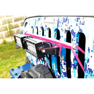 Steinjager® - External Grille Mounted Cree 8" 2x36W Rectangular Hot Pink Housing Combo Spot/Flood Beam LED Lights and Brackets