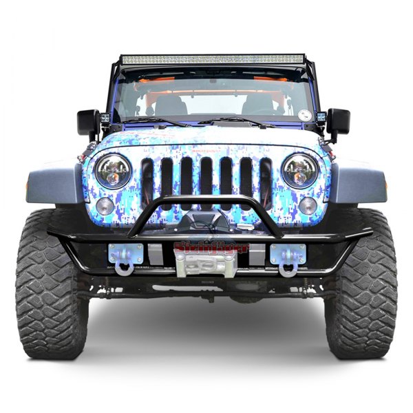 Steinjager® - Jeep Wrangler 2012 Full Width Front Winch Tubular Bumper with  Hoop