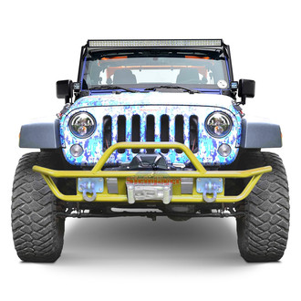 Steinjager® - Full Width Lemon Peel Front Winch Tubular Bumper with Hoop