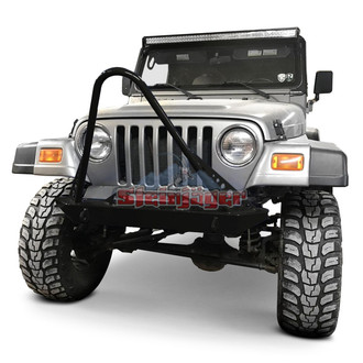 Steinjager® - Stubby Black Front Winch HD Bumper with Stinger
