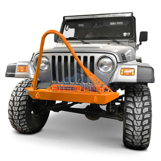 Steinjager® - Stubby Fluorescent Orange Front Winch HD Bumper with Stinger