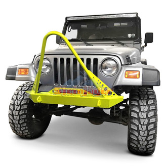 Steinjager® - Stubby Neon Yellow Front Winch HD Bumper with Stinger