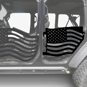 Steinjager® - Premium American Flag Style Black Rear Trail Door Kit