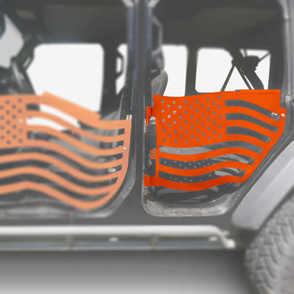 Steinjager® - Premium American Flag Style Fluorescent Orange Rear Trail Door Kit