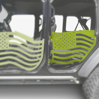 Steinjager® - Premium American Flag Style Gecko Green Rear Trail Door Kit