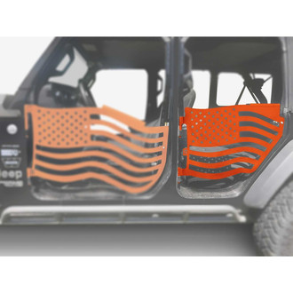 Steinjager® - Premium American Flag Style Fluorescent Orange Rear Trail Door Kit