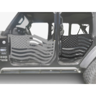 Steinjager® - Premium American Flag Style Texturized Black Rear Trail Door Kit