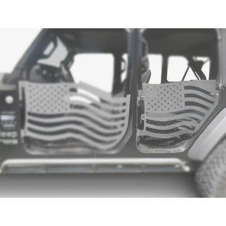 Steinjager® - Premium American Flag Style Gray Hammertone Rear Trail Door Kit
