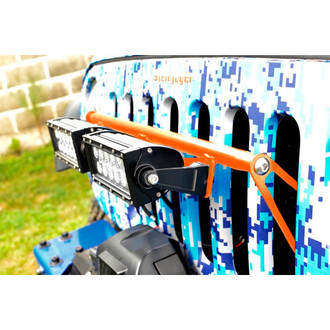 Steinjager® - External Grille Mounted Cree 8" 2x36W Rectangular Fluorescent Orange Housing Combo Spot/Flood Beam LED Lights and Brackets