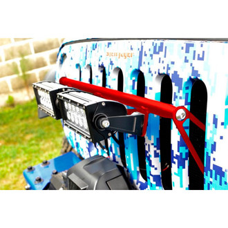 Steinjager® - External Grille Mounted Cree 8" 2x36W Rectangular Red Baron Housing Combo Spot/Flood Beam LED Lights and Brackets