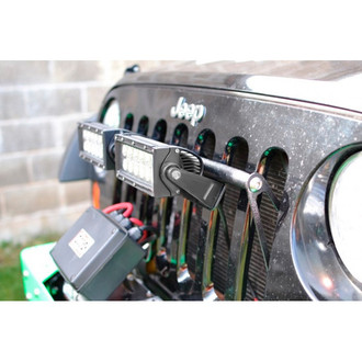 Steinjager® - External Grille Mounted Cree 8" 2x36W Rectangular Bare Metal Housing Combo Spot/Flood Beam LED Lights and Brackets