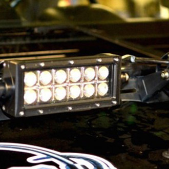 Steinjager® - Hood Hinge Mounted Cree 8" 2x36W Rectangular Bare Metal Housing Combo Spot/Flood Beam LED Lights and Brackets