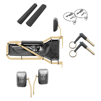 Steinjager® - Military Beige Front Tube Door Kit with Black Mesh
